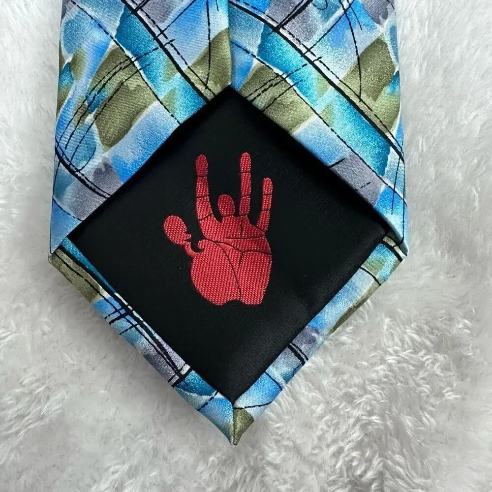 Jerry Garcia Men's Necktie Northern Lights Blue Green Abstract 100% Silk New‎